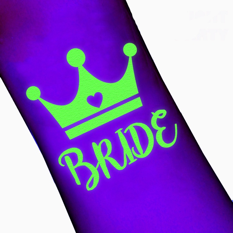 Low Price Wholesale Custom Glow in the dark Neon Bachelorette Party Bride Temporary Waterproof Arm Wedding Tattoo Sticker