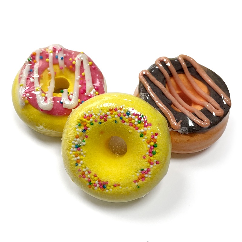 Wholesale Custom Logo High Quality Colorful Luxury Organic Natural Vegan Dessert Gift Set Donut Kids Bubble Fizzy Bath Bombs