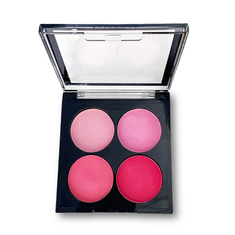 Wholesale Custom Private Label Multicolour Vegan Cream Container blush on Bronzer Makeup Eyeshadow Cheek Baked Blush Palette